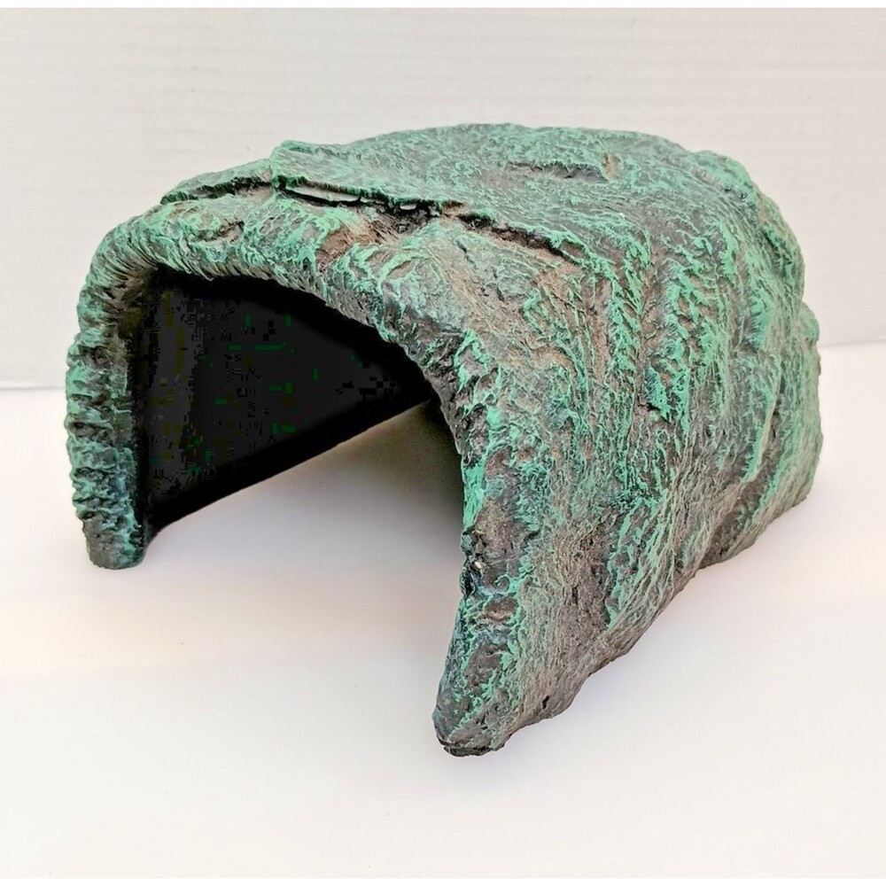 Reptile Large Opening Rock Cave Habitat Hide – Premium Non-Toxic Resin for